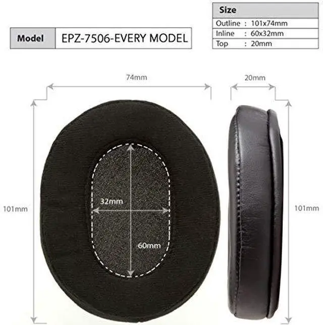 Alt view image 3 of 6 - Premium Replacement Earpads | Memory Foam Cushions | Enhanced Comfort & Noise Isolation | Compatible with M50X Series Headphones