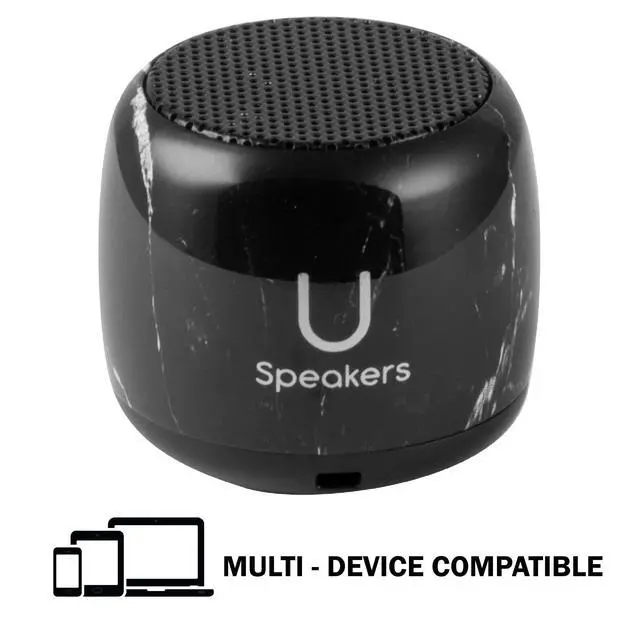 Alt view image 2 of 6 - U Speakers Micro Bluetooth Computer Speaker 2-Pack Bundle with Matching Speaker, Built-in Mic & Selfie Remote Control, for Workspace, Desktop, Laptop, Mobile, Tablet, PC - Black Marble