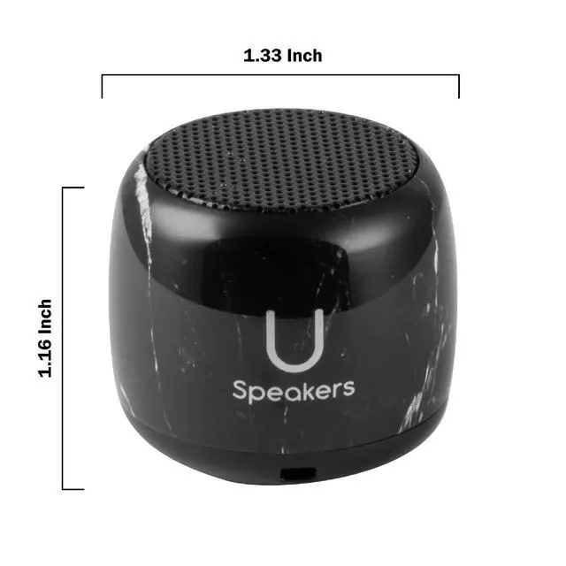 Alt view image 3 of 6 - U Speakers Micro Bluetooth Computer Speaker 2-Pack Bundle with Matching Speaker, Built-in Mic & Selfie Remote Control, for Workspace, Desktop, Laptop, Mobile, Tablet, PC - Black Marble