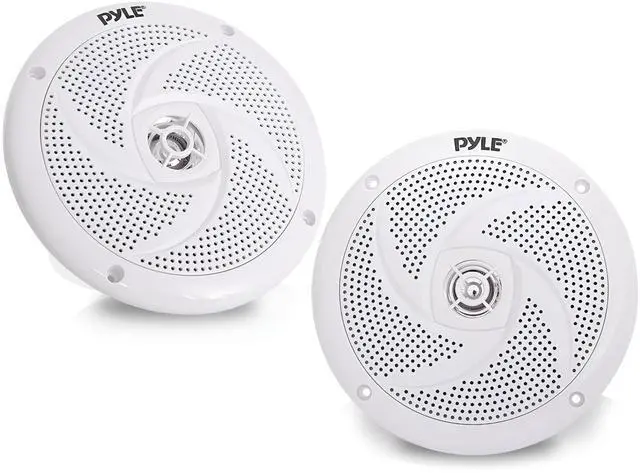 Main image of Marine Speakers - 6.5 Inch 2 Way Waterproof and Weather Resistant Outdoor Audio Stereo Sound System with 240 Watt Power and Low Profile Slim Style - 1 Pair (White)