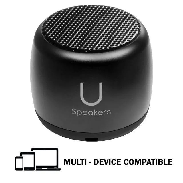 Alt view image 2 of 5 - U Speakers Micro Bluetooth Computer Speaker 2-Pack Bundle with Matching Speaker, Built-in Mic & Selfie Remote Control, for Workspace, Desktop, Laptop, Mobile, Tablet, PC - Black