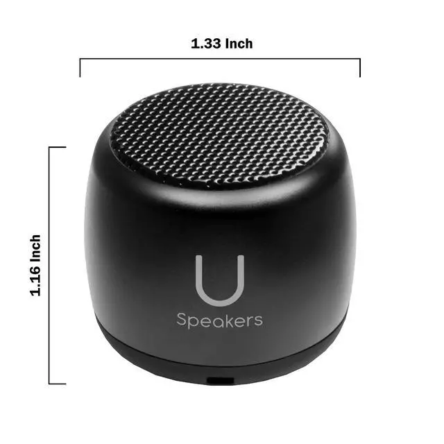 Alt view image 3 of 5 - U Speakers Micro Bluetooth Computer Speaker 2-Pack Bundle with Matching Speaker, Built-in Mic & Selfie Remote Control, for Workspace, Desktop, Laptop, Mobile, Tablet, PC - Black