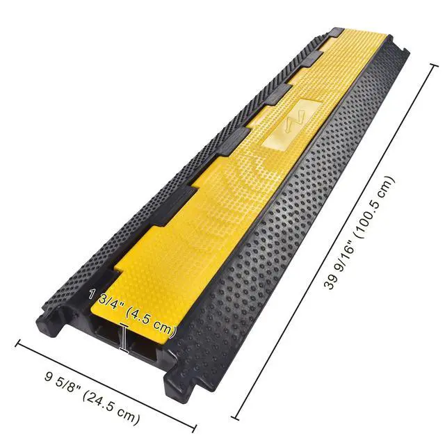 Alt view image 7 of 7 - Cable Ramp Protector 2 Channel Garden Hose Protecitive 22000 Lbs | Load Capacity Heavy Duty Speed Bump for Road Driveway Walkway, 2 Packs