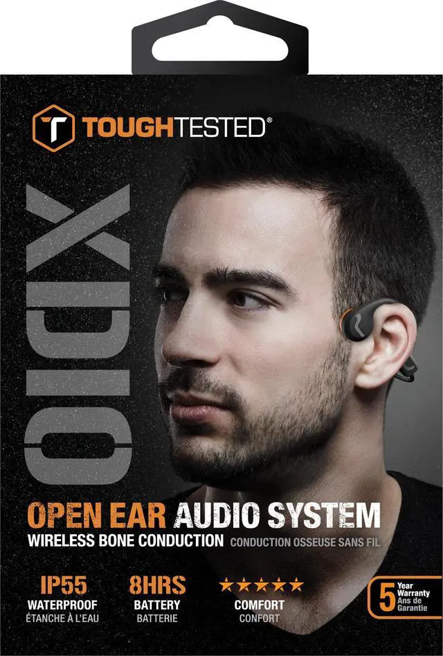 Alt view image 5 of 5 - Open Ear Bone Conduction Headphones, Bluetooth Mic IP55 | Open-ear design with 8H playtime and NRR 25dB noise control for sports and industrial use
