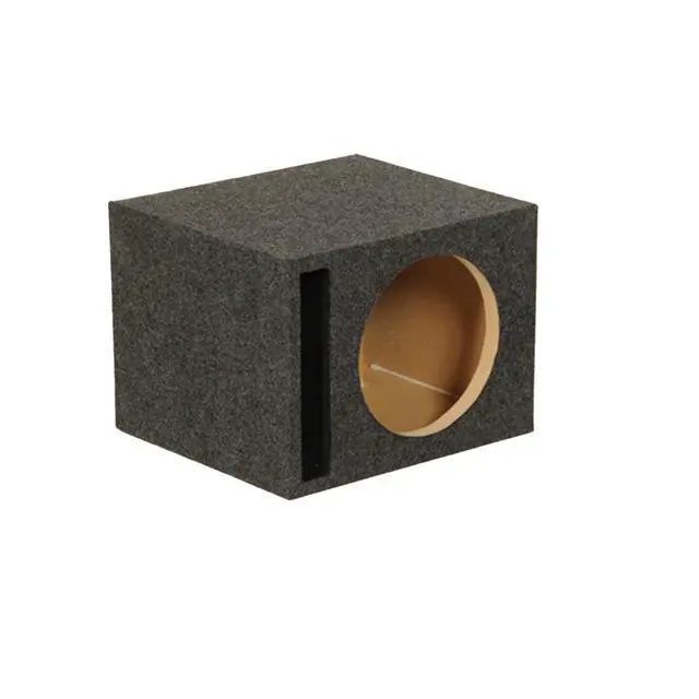 Alt view image 4 of 7 - Single 12-Inch Vented Heavy Duty Subwoofer Enclosure with 1-Inch Thick MDF Face and Gold Tipped Spring Loaded Terminal Charcoal Grey