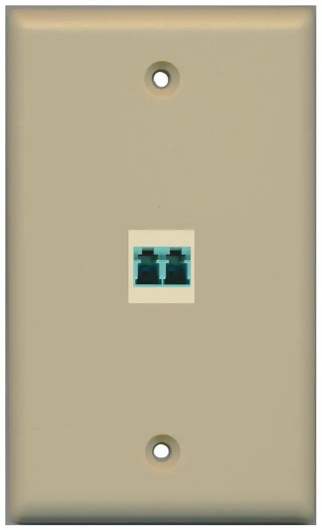 Main image of 1 Port LC Fiber 10GB Duplex Wall Plate - Ivory - Bracket Included