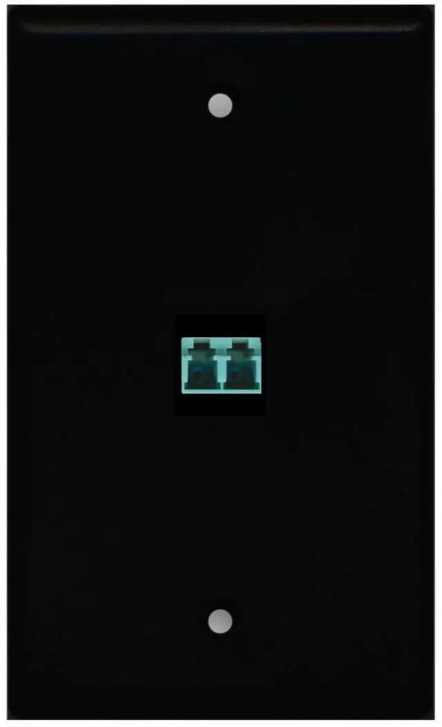 Main image of 1 Port LC Fiber 10GB Duplex Wall Plate - Black - Bracket Included
