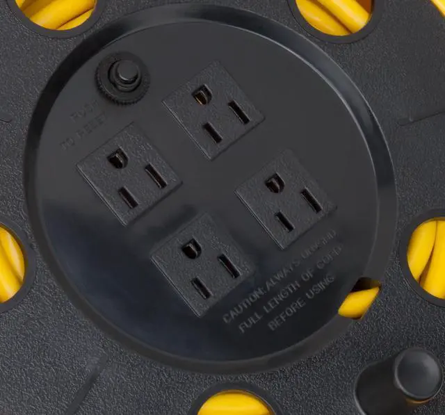 Alt view image 2 of 2 - SL-755 25" Cord Reel with 4 Outlets, Yellow