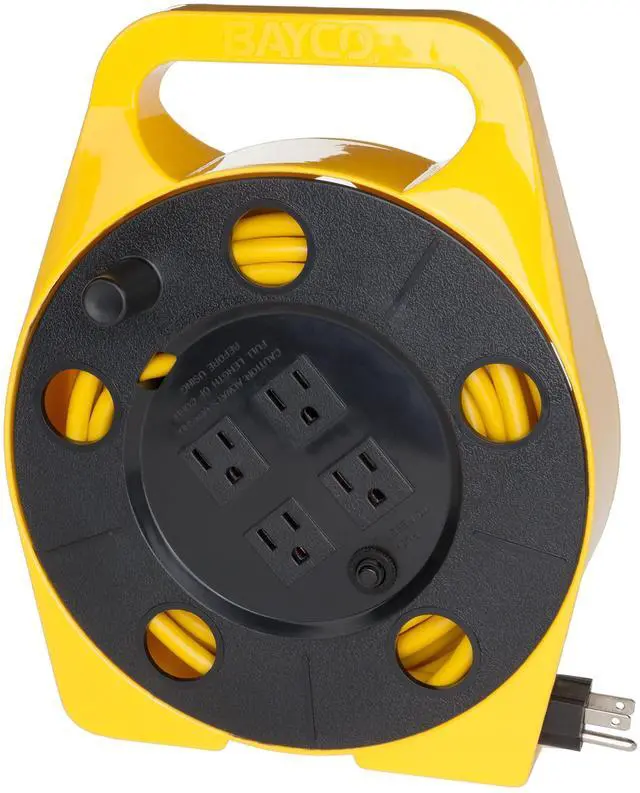 Main image of SL-755 25" Cord Reel with 4 Outlets, Yellow