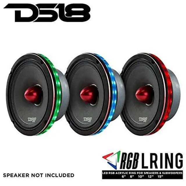 Alt view image 6 of 7 - LRING15 15 RGB LED Speaker Ring Waterproof Multi-Color LED Light Ring for Car Audio Speakers & Subwoofers, Marine Grade, Easy Install Spacer Mount / Single