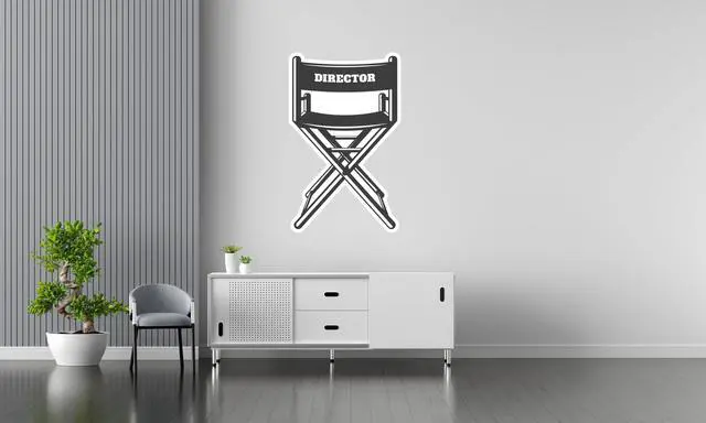 Alt view image 3 of 4 - Director Chair Sticker - Filmmaker Stickers, Film Actor, Cinema, Movie (12" x 8")