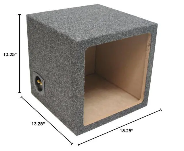 Alt view image 3 of 3 - 12" Inch Square Sub Box Sealed Single Subwoofer Enclosure Fits Kicker L7 | Tight accurate bass, airtight woofer speaker cabinet, trunk and hatch friendly, ASC unloaded budget build for custom installs