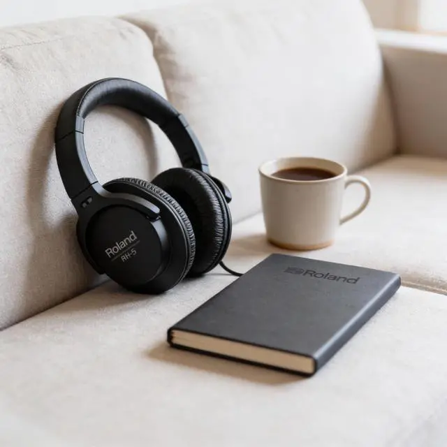 Alt view image 7 of 7 - RH-5 Monitor Headphones Bundle with Case, Stand, and Austin Bazaar Polishing Cloth