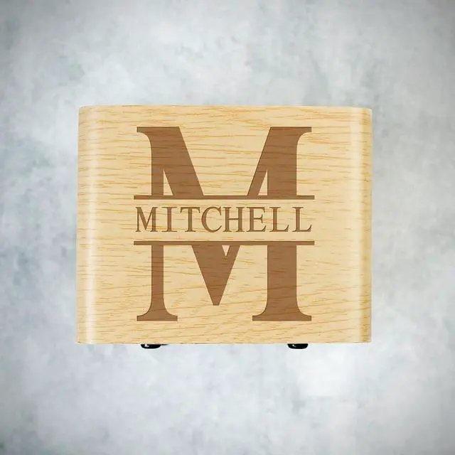 Alt view image 5 of 6 - Engraved Bamboo Mini Bluetooth Speaker for Groomsmen and Best Man Small Portable Bluetooth Speaker