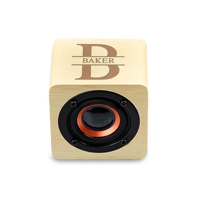 Alt view image 6 of 6 - Engraved Bamboo Mini Bluetooth Speaker for Groomsmen and Best Man Small Portable Bluetooth Speaker