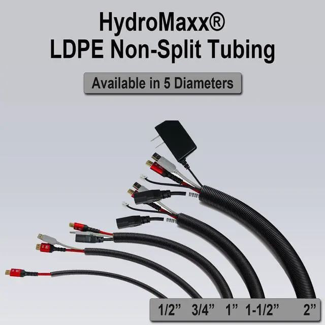 Alt view image 3 of 7 - Flexible Polyethylene LDPE NON-Split Corrugated Wire Loom Tubing (1" Dia. x 100 ft, Yellow)
