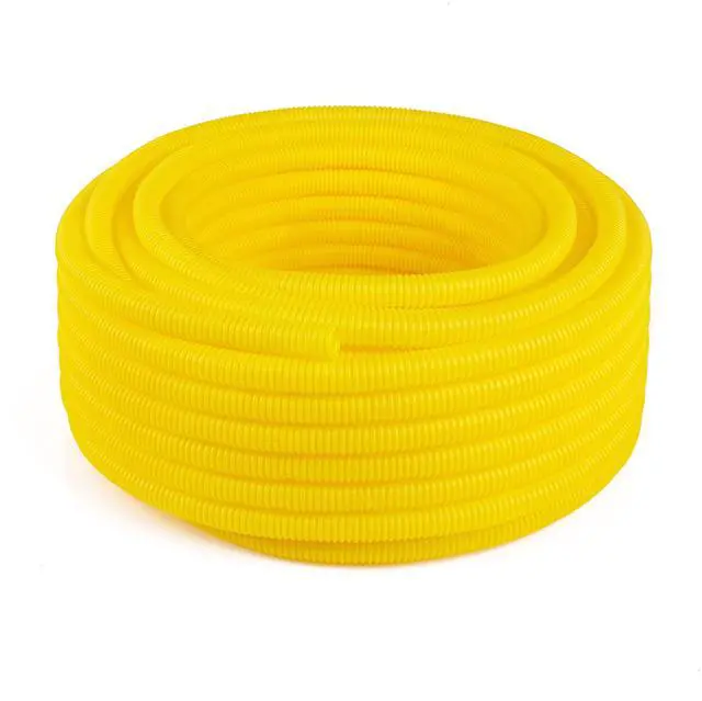 Main image of Flexible Polyethylene LDPE NON-Split Corrugated Wire Loom Tubing (1" Dia. x 100 ft, Yellow)