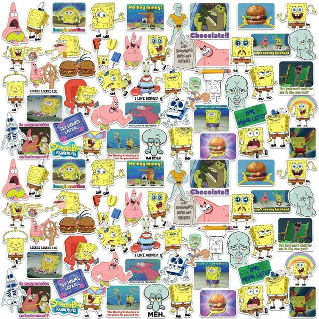 Main image of Spongebob Meme 150ct Vinyl L Deluxe Stickers, Skateboard, Indoor/Outdoor