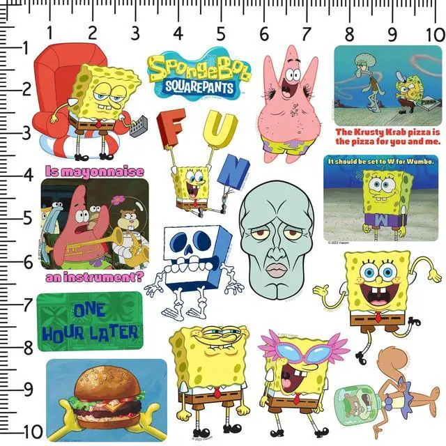 Alt view image 2 of 6 - Spongebob Meme 150ct Vinyl L Deluxe Stickers, Skateboard, Indoor/Outdoor