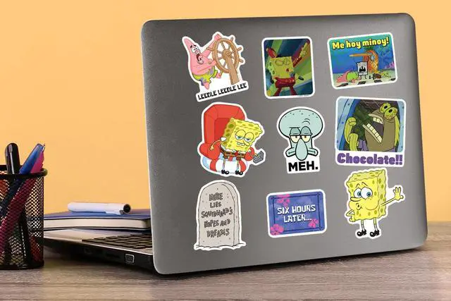 Alt view image 5 of 6 - Spongebob Meme 150ct Vinyl L Deluxe Stickers, Skateboard, Indoor/Outdoor