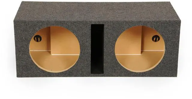 Main image of 10 Inch Dual Car Audio Subwoofer Enclosure Box, Shared Slot Port Vent, QBASS, Charcoal Automotive Accessories and Equipment