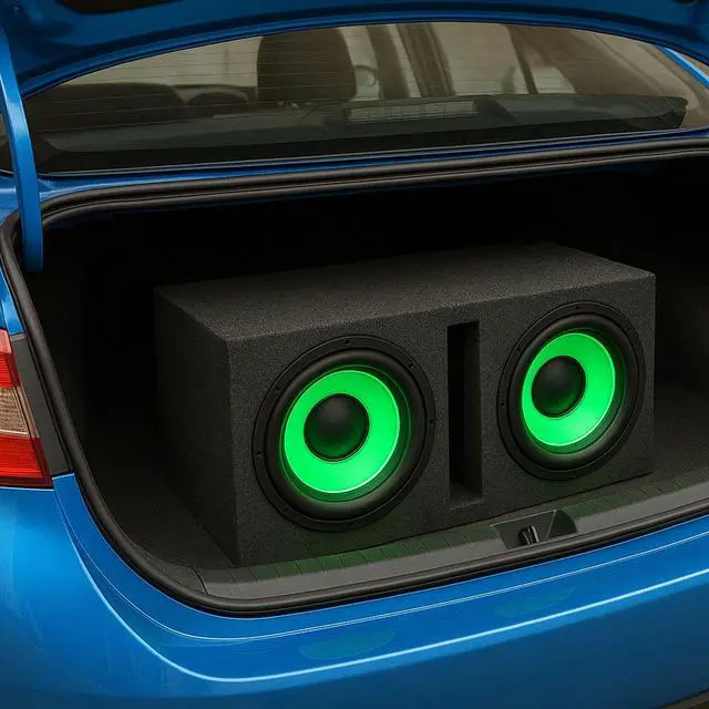 Alt view image 5 of 7 - 10 Inch Dual Car Audio Subwoofer Enclosure Box, Shared Slot Port Vent, QBASS, Charcoal Automotive Accessories and Equipment