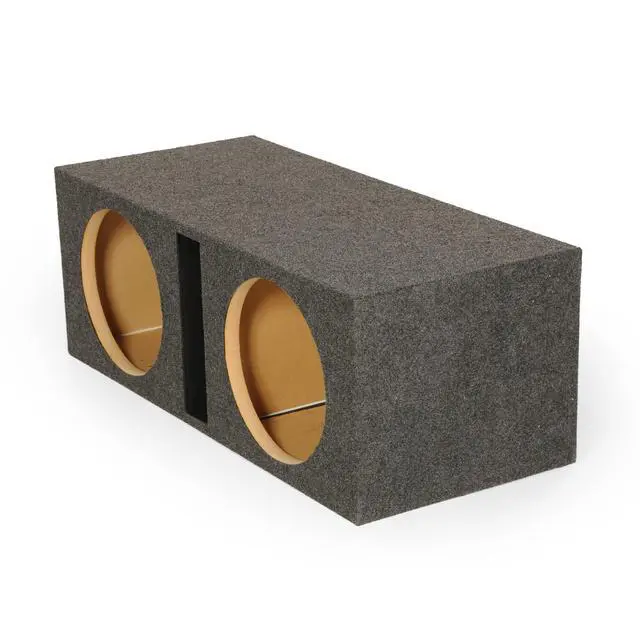 Alt view image 7 of 7 - 10 Inch Dual Car Audio Subwoofer Enclosure Box, Shared Slot Port Vent, QBASS, Charcoal Automotive Accessories and Equipment