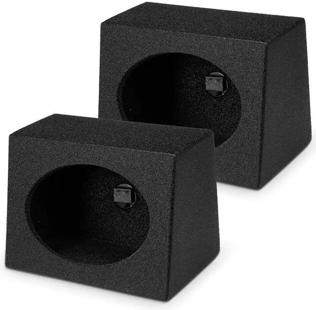 Main image of 6 by 9 Inches Speaker Box Audio Enclosure with Durable Black Bed Liner Spray Finish with Terminal Cup Connectors (2 Pack)