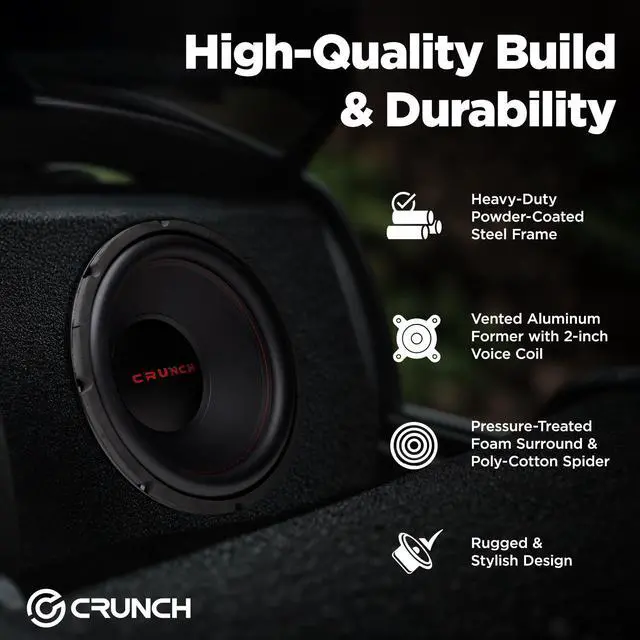 Alt view image 3 of 7 - 12 Inch 800 Watt RMS Dual Voice Coil Car Audio Subwoofer, 2-Pack | 4 Ohm Car Subwoofers with Spade Terminals for Sealed or Vented Enclosures, Deep Bass for Car and Truck Stereo