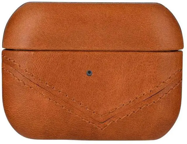 Main image of Premium Leather Case Compatible with Apple AirPods 3, Wireless Charging, Two-Piece Design (Sienna)