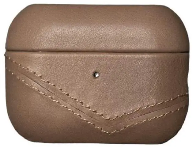 Main image of Premium Leather Case Compatible with Apple AirPods 3, Wireless Charging, Two-Piece Design (Dune)