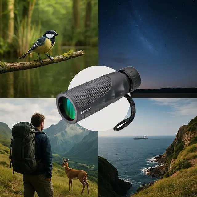 Alt view image 7 of 7 - Blackhawk Waterproof Monocular Compact, Fogproof, Multi-Coated Optics, Slip-Resistant Grip for Birding, Hiking, Sports, Concerts & Outdoor Use