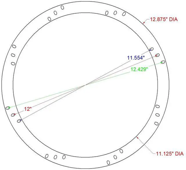 Alt view image 3 of 4 - 12" Subwoofer Speaker Spacer Depth Extender Extending Ring - 3/4" Thick - ID: 11 1/8" OD: 12 7/8" - 1 Pair - SSK12XK - Stackable - Perfect for Framing Fiberglass Enclosures
