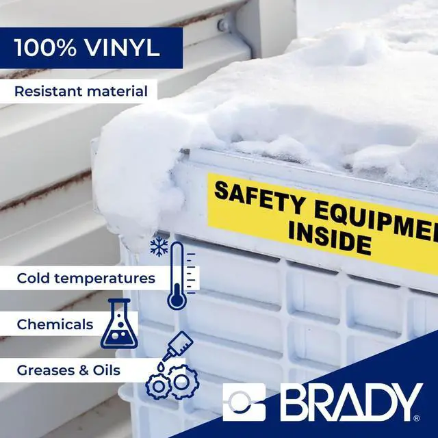 Alt view image 3 of 6 - Authentic (M4C-1000-595-CL-BK) All-Weather Permanent Adhesive Vinyl Labels 1 in W x 20ft Black on Clear. for use with BMP41, BMP51, M410, M510, and M511 Label Printers
