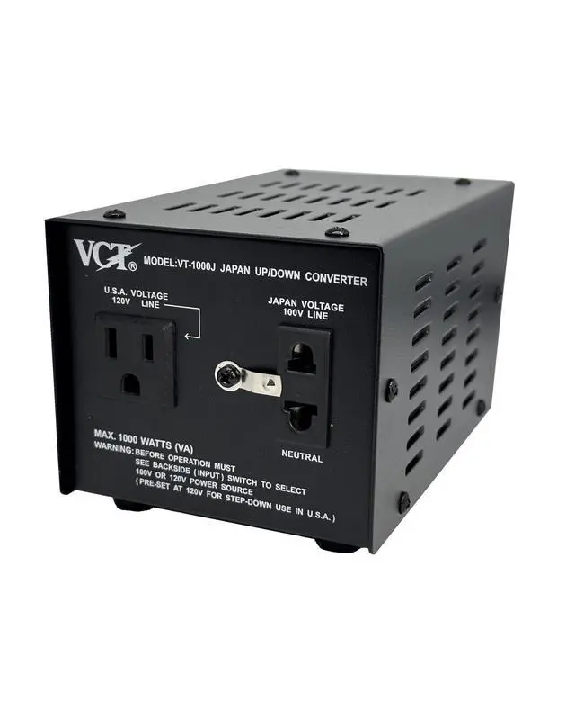 Main image of VT-1000J - Japanese Step Up/Down Voltage Transformer Converts Japan 100 Volts To 120Volts OR Vice Versa -1000 Watt,black