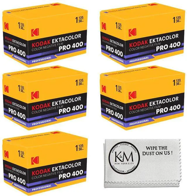 Main image of Ektacolor PRO 400 Color Negative Film | 35mm Roll Film (36 Exposures) 5 Rolls + Cloth