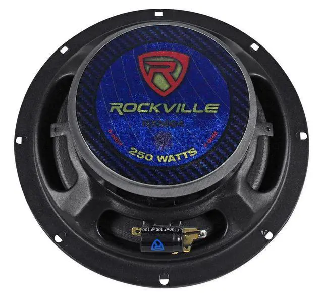 Alt view image 4 of 7 - RXM84 8" 4-Ohm Car Mid-Bass/Midrange Speaker with Bullet, 2-Pack | 250W Peak / 125W RMS, Kevlar Cone, 1.5" CCAR Voice Coil, 90 Oz Magnet, Wire Mesh Grille, 102dB, 100Hz-11kHz, Audio