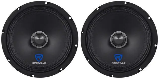 Main image of RXM84 8" 4-Ohm Car Mid-Bass/Midrange Speaker with Bullet, 2-Pack | 250W Peak / 125W RMS, Kevlar Cone, 1.5" CCAR Voice Coil, 90 Oz Magnet, Wire Mesh Grille, 102dB, 100Hz-11kHz, Audio