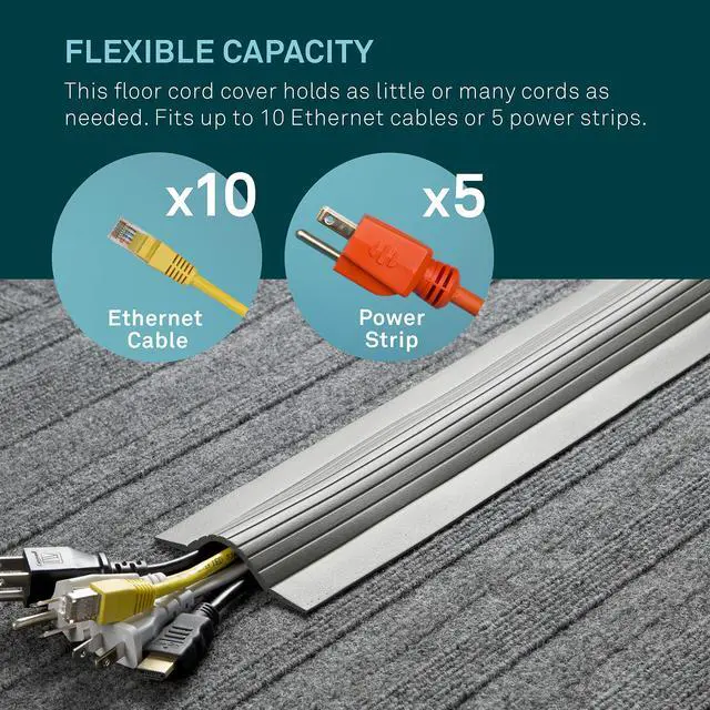 Alt view image 3 of 4 - 10FT Cable Blanket Low Profile Cord Cover and Protector, Beige