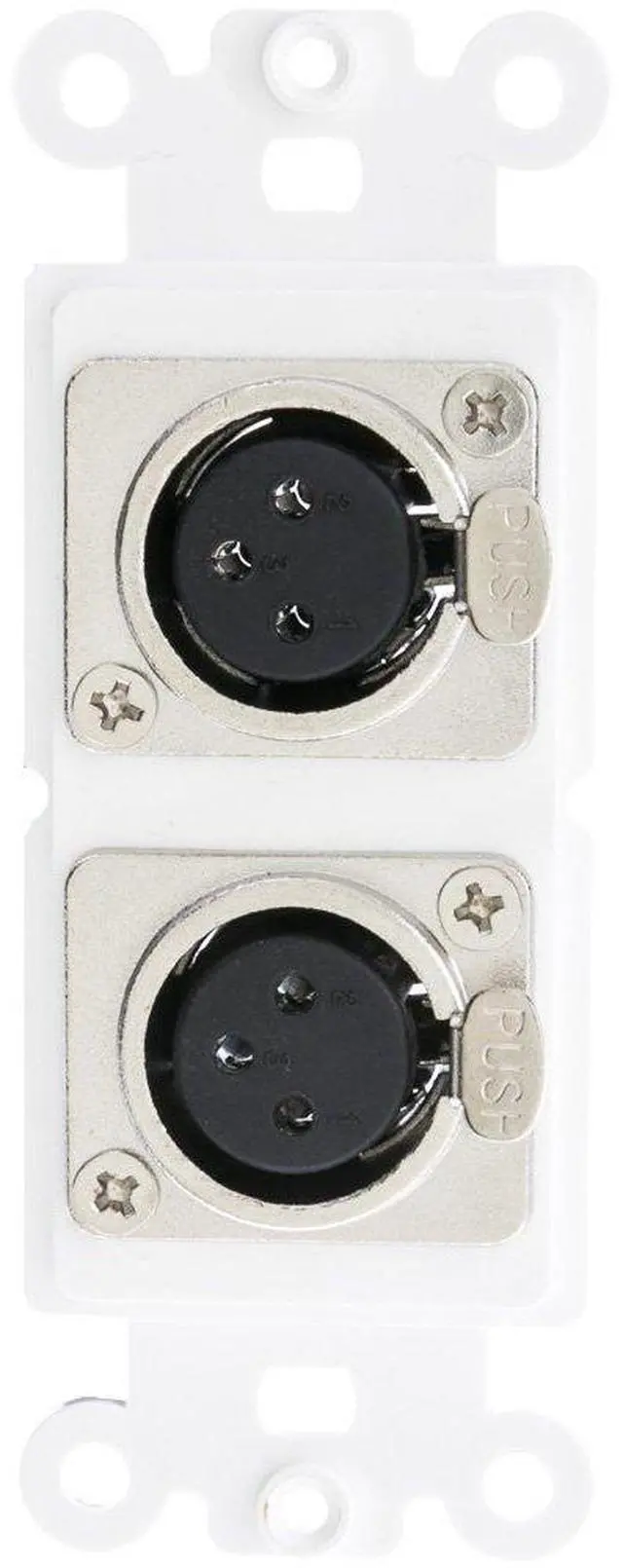 Main image of Decora Wall Plate Insert, White, Dual XLR Female to Solder Type