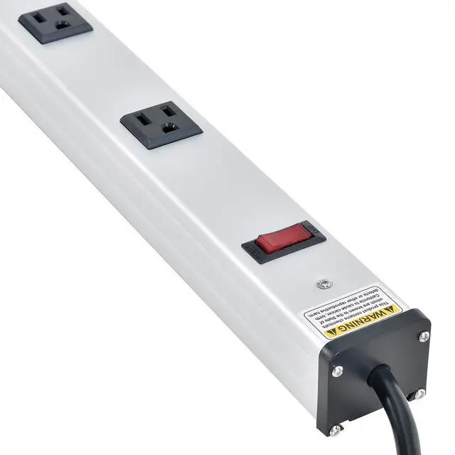 Alt view image 3 of 6 - 48" 10 Outlet Aluminum Power Strip with 15-ft Cord ETL/cETL