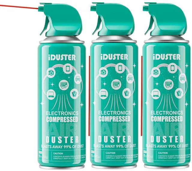 Main image of Disposable Compressed Gas Duster - 10oz Compressed Air Can, Computer and Keyboard Cleaner, 3 Packs
