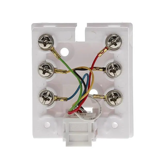 Alt view image 6 of 6 - (10-Pack) RJ12 (6P6C) Modular Single Port Surface Mount Jack Box White for Telehone/Phone Line with Mounting Screws