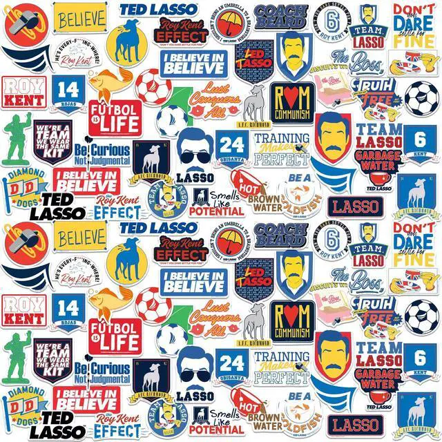 Main image of Ted Lasso 200 Vinyl Stickers Waterproof Die-Cut Decals Laptop Water Bottle