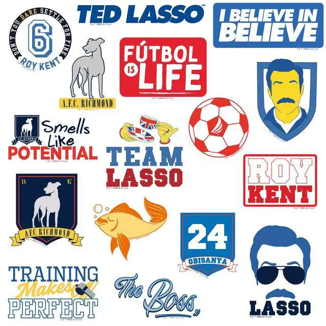 Alt view image 4 of 6 - Ted Lasso 200 Vinyl Stickers Waterproof Die-Cut Decals Laptop Water Bottle
