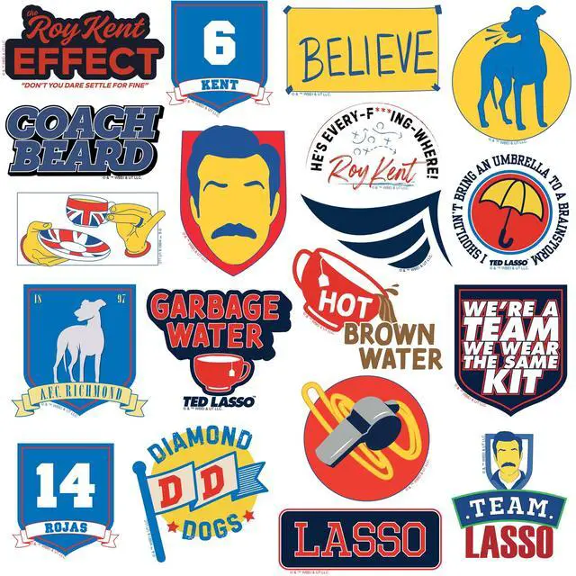 Alt view image 3 of 6 - Ted Lasso 200 Vinyl Stickers Waterproof Die-Cut Decals Laptop Water Bottle