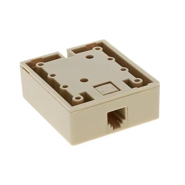 Alt view image 2 of 6 - (10-Pack) RJ11 (6P4C) Modular Single Port Surface Mount Jack Box Ivory for Telehone/Phone Line with Mounting Screws