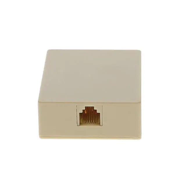 Alt view image 3 of 6 - (10-Pack) RJ11 (6P4C) Modular Single Port Surface Mount Jack Box Ivory for Telehone/Phone Line with Mounting Screws