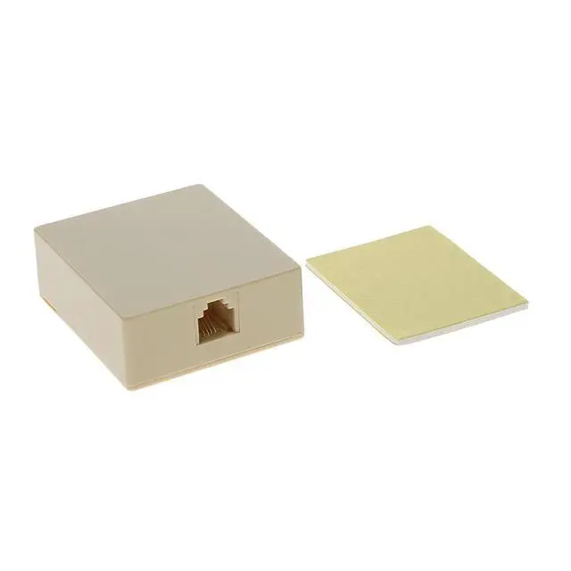 Alt view image 4 of 6 - (10-Pack) RJ11 (6P4C) Modular Single Port Surface Mount Jack Box Ivory for Telehone/Phone Line with Mounting Screws