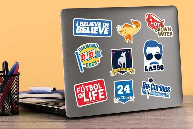Alt view image 5 of 6 - Ted Lasso 200 Vinyl Stickers Waterproof Die-Cut Decals Laptop Water Bottle